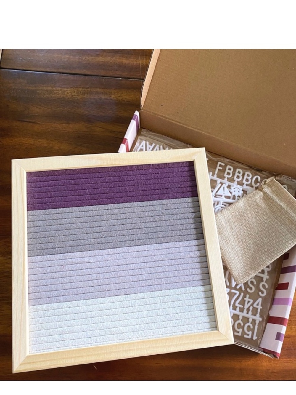xo, Sienna Letter Board Purple Stripe